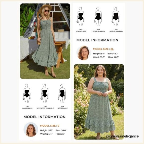 Floral Maxi Dress Square Neck Strapped A-Line Sundress Beach Vacation - Picture 4 of 7